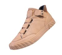 Mens High Top Casual Slip on Canvas Shoes Plimsolls Elastic Summer Trainers Pumps Sneakers Casual Tennis Walking Shoes dad Gifts Footwear UK 6 Khaki