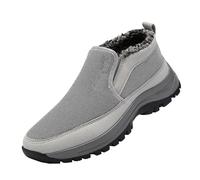 Men's High Top Casual Trainers with Side Zip, Leather Lace-Up Walking Sneakers, Anti Slip Flat Sole Comfort Shoes, Lightweight Breathable Upper, Cushioned Insole Durable Sole Design Grey