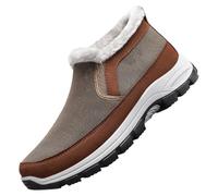 Men's High Top Slip On Winter Boots with Fleece Lining for Daily Wear | Stretch Side Panels, Plush Collar, Waterproof Finish, Slip Resistant Chunky Sole, Rear Pull Tab, Lightweight For Commuting