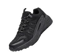 Mens High Top Trainer Trekking Shoes for Men Breathable Hiking Shoes Durable Walking Trainers Lightweight Travelling Trainers Comfortable Fit Camping Sneakers Outdoor Trails Sneakers Black