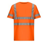 Mens High Visibility Short Sleeves Quick Dry T Shirts Reflective Tape Safety Hi Vis Round Crew Neck Security Work Breathable Workwear Top Tee Workout Outdoor Athletic Top UK Size 8 10 12 14 16
