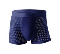 Mens High Waist Briefs Oversized Loose Breathable Comfortable Underpants Mens Quick Y Underwear Briefs (Blue, XL)