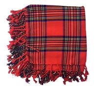 Mens Highland Kilt Fly Plaid Royal Stewart Tartan 48" x 48"/Scottish Fly Plaid