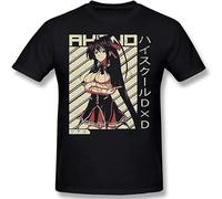 Men's Highschool DxD Wifu Akeno Himejima Round Neck t-Shirt Classic Casual Short Sleeve Tee Workout Sports Black