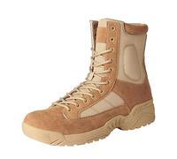 Mens Hiking Boots Lace Up Army Tactical Combat Boots for Work Outdoor Suede Winter Wide Fit High Top Shoes Security Military Anti-Skid Warfare Climbing Travel Land Shoes Brown