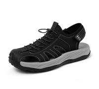 Men's Hiking Leather Sandals Closed Toe Water Shoes For Summer Athletic Outdoor Walking Sports Trail River Fishing