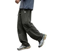 Mens Hiking Pants Cargo Outdoor Water Resistant Quick-Dry Pants Lightweight Drawstring Tactical Fishing Stretch Trousers, Green, X-Large