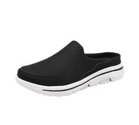 Men's Hiking Shoes Single Mesh Generation Mid One Stirrup Lazy Shoes Border Large Size Male Business Shoes Men's Slippers, black, 8 UK