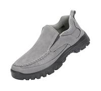 Men's Hiking Shoes Without Laces Men's Moccasins Business Casual Shoes Oxford Walking Shoes Wide Trekking Shoes Flat Sole Fitness Shoes Non-Slip Low Shoes Comfortable Trainers Casual, gray, 7 UK