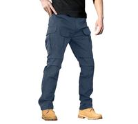 Men's Hiking Tactical Trousers Camouflage Casual Work Cargo Trouser Elasticated Waist Breathable Tactical Outdoor Rip-Stop Combat Workwear Bottom Baggy Pants Pockets Safety Comfortable Sportwear