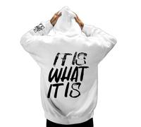 Mens Hip Hop Hoodie It Is What It Is Hoodie Fashion Hipster Hoodies Trendy Letter Printed Hoodies Y2K Streetwear Sweatshirt Comfortable Fit Harajuku Jumpers Loose Fit Urban Sweatshirt