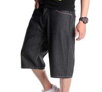 Men's Hip Hop Style Vintage Graffiti Baggy Denim Shorts Rap Skateboard Jeans Shorts