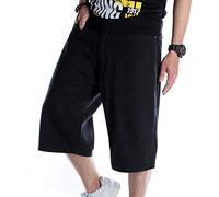 Men's Hip Hop Style Vintage Graffiti Baggy Denim Shorts Rap Skateboard Jeans Shorts