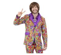 Mens Hippie Jacket 60s 70s Retro Disco Hippy Fancy Dress Costume Adults
