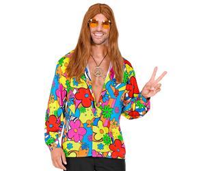 Men's Hippy Fancy Dress Shirt - Multicoloured M