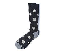Men's Hipster Dark Charcoal Gray D2O Dice Dungeons & Dragons Novelty Crew Dress Socks