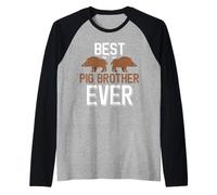 Mens Hog Hunting Best Pig Brother Ever Raglan Baseball Tee
