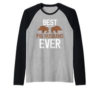 Mens Hog Hunting Best Pig Husband Ever Raglan Baseball Tee