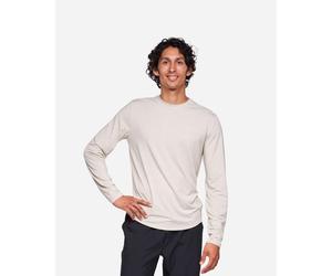 Men's HOKA Essential LS T-Shirt in Sesame Htr, Size 2XL