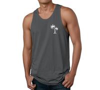 Mens Holiday Vests Muscle Fit Tank Top, Sleeveless T Shirt Round Neck Beach Fitness Training Lightweight Quick Drying Everyday Soft Elastic Wrinkle-Resistant Classic