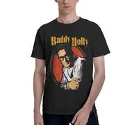 Men's Holly Singer Buddy T Shirt Short Sleeve Tee Shirts Cotton Print Crewneck Loose Classic Soft Comfortable Casual Summer Tee Top Fashion,S-6XL