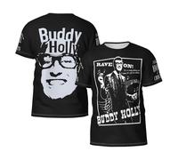 Men's Holly Singer Buddy T-Shirts Short Sleeve Tee Shirts Crewneck Casual Regular Print Cool Summer Fashion Top Tees, S-3XL