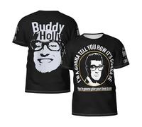 Men's Holly Singer Buddy T-Shirts Short Sleeve Tee Shirts Crewneck Casual Regular Print Cool Summer Fashion Top Tees, S-3XL