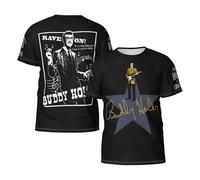 Men's Holly Singer Buddy T-Shirts Short Sleeve Tee Shirts Crewneck Casual Regular Print Cool Summer Fashion Top Tees, S-3XL