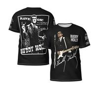Men's Holly Singer Buddy T-Shirts Short Sleeve Tee Shirts Crewneck Casual Regular Print Cool Summer Fashion Top Tees, S-3XL