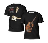 Men's Holly Singer Buddy T-Shirts Short Sleeve Tee Shirts Crewneck Casual Regular Print Cool Summer Fashion Top Tees, S-3XL