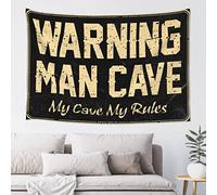 Mens Home Decor Warning Man Cave My Cave,My Rules Tapestry Large Tapestry Man Cave Accessories and Decor (Size : 75X100CM)