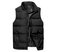 Men's Hood Puffer Jackets Winter Sleeveless Casual Lightweight Thick Warm Down Vest Windproof Waterproof Hooded Puffy Jackets for Any Occasion Black