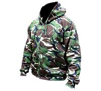 Mens Hooded Full Zip Top Hoodie Military Combat Army DPM Camo Fleece Jacket New (Small)