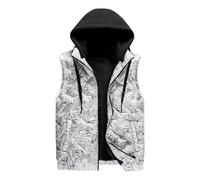 Mens Hooded Gilet, Body Warmers for a Man, Puffer Vest with Hood Quilted Puffer Gilet Winter Warm Jacket with Zipper Pockets for Snow Ski Hiking Warm Cozy