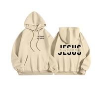 Men's Hooded Jacket Letter Print Slim Fit Casual Pullover for Daily and Sports All Season Things Men, beige, 3XL