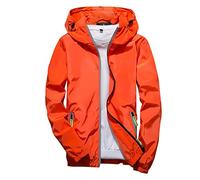 Mens Hooded Jacket Solid Full Zip Long Sleeve Reflective Coats Plus Size Jackets Casual Loose Jackets Teen Thin Baseball Coats Fall Winter Outdoor Warm Lightweight Outwear with Pockets M-7XL Clearance