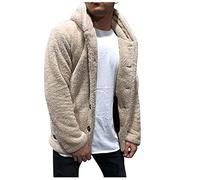 Men's Hooded Jacket - Teddy Fleece Button Down Hoodie Cardigan Men's Plush Jacket With Hood Casual Teddy Faux Fur Fleece Jacket Fleece Pullover Sweat Jacket Cozy Fleece Coat Outwear Sherpa Jacket