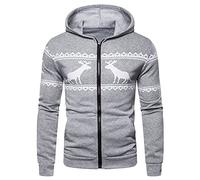 Men's Hooded Jacket with Pockets, Men's Hooded Sweatshirt Full Zip Hoodie Jackets Casual Hoodie Cotton Leisure Jacket Soft Sports Shirt Long Sleeve Sweatshirt Large Sizes Transition Jacket, gray, 3XL