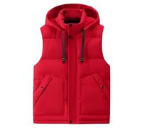Men's Hooded Puffer Gilet, Quilted Winter Vest for Men, Warm Padded Vest with Hood, Casual Insulated Sleeveless Jacket, Zipper Outdoor Vest for Hiking, Ideal for Cold Weather Outdoor Adventures