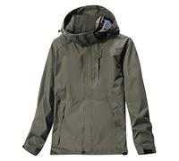 Men'S Hooded Raincoat Waterproof Mid Long Reusable Windproof Waterproof Raincoat With Pockets Button Style Softshell Reusable Windbreaker Coat For Workouts Casual Outings Wear (Army Green, XL)