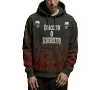 Men's Hooded Sweatshirt Alphabetical Printed Hoodie Halloween Bloody Casual Shirt Fashionable Breathable Fitness Shirt Plus Size Tops, Red 3, L