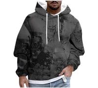 Men's Hooded Sweatshirt Men's Printing Pullover Hoodies Tops Classic Lounge Stylish Pocket Fleece Jumper Drawstring Long Sleeve Work Sports Printed Jacket Hoody Outdoor Hiking Hooded Big&Tall Sweat