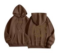 Men's Hooded Sweatshirt Printed Lettering Jesus Theme Hoodies Men's Christmas Pullover Oversized Hoodie Autumn Winter Warm Sweatshirts Breathable Sweatshirts, #01-café, 3XL