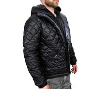 Mens Hooded Transform Quilted Warm Winter Goggle Location Street Style Jacket, 3XL, Black
