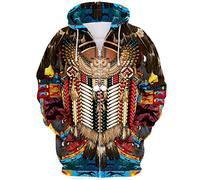 Men's Hoodie 3D Print Native American Indian Sweatshirts Ethnic Totem Patterns Zip Sweatshirt