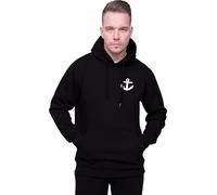 Men's Hoodie Anchor Print Sweatshirt Pullover Long Sleeve Sweater Top Adjustable Drawstring Jumper Casual Wear front kangaroo pocket Shirts For Men Black-XL