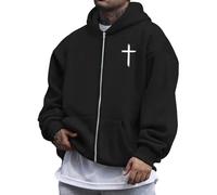 Men's Hoodie and Sweatshirts Stylish Series with Zip, Casual Casual Comfortable and Loose Fit, Printed Design for All Seasons, Oversized Hoodie Men, black, XL