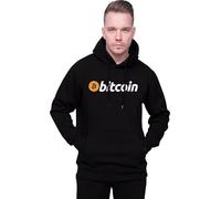 Men's Hoodie Bitcoin Print Sweatshirt Pullover Long Sleeve Sweater Top Adjustable Drawstring Jumper Casual Wear Shirts For Men Black-M