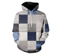 Men'S Hoodie Casual Fashion Kangaroo Pocket Pullover Retro Personality Trend 3D Digital Printing Long-Sleeved Sweatshirts EE-04 XL
