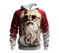 Men's Hoodie Christmas Snowman Sleigh Santa Claus Gifts Xmas for Autumn Winter, Long Sleeve Pullover Graphic Drawstring Hoodie, Snowman 3D Print Hoodie for Men UK